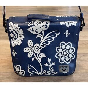 Vintage Roxy Y2K 2000s Hawaiian Floral Print Messenger Bag Crossbody EUC RARE